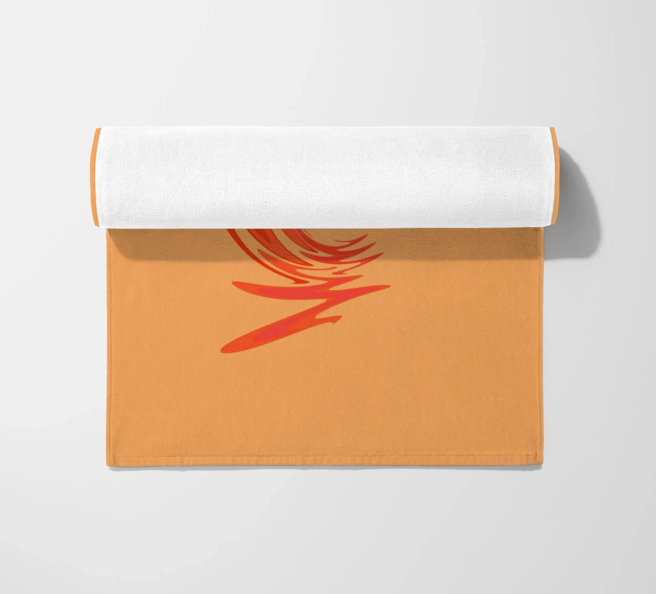 Abstract dynamic swirl pattern in orange beach towel by Something for you
