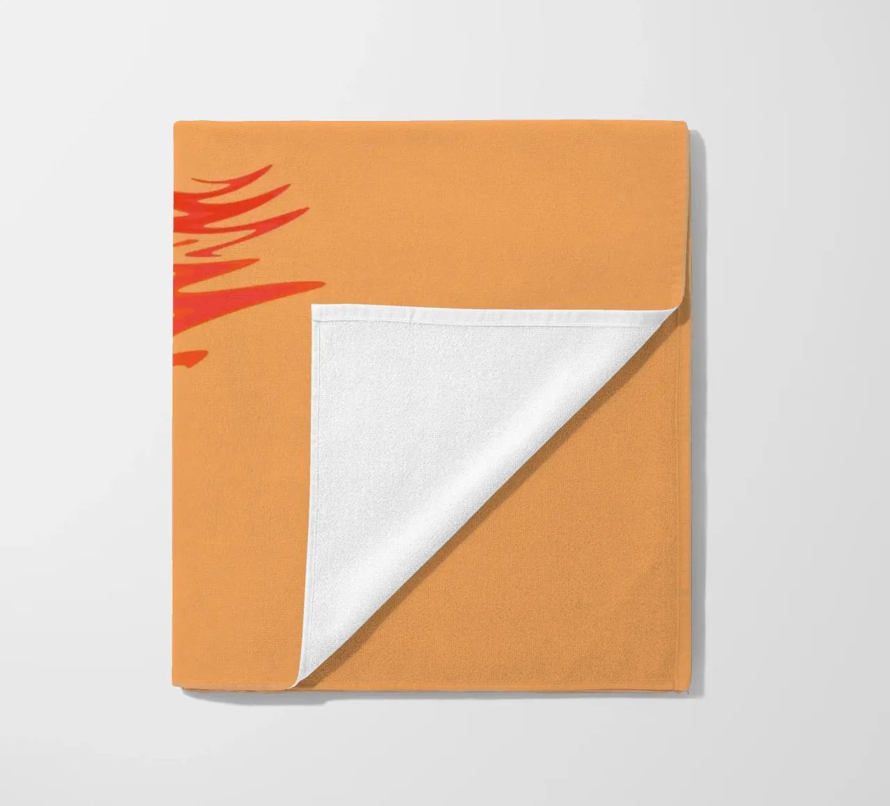 Abstraktes dynamisches Wirbelmuster in Orange Strandtuch von Something for you