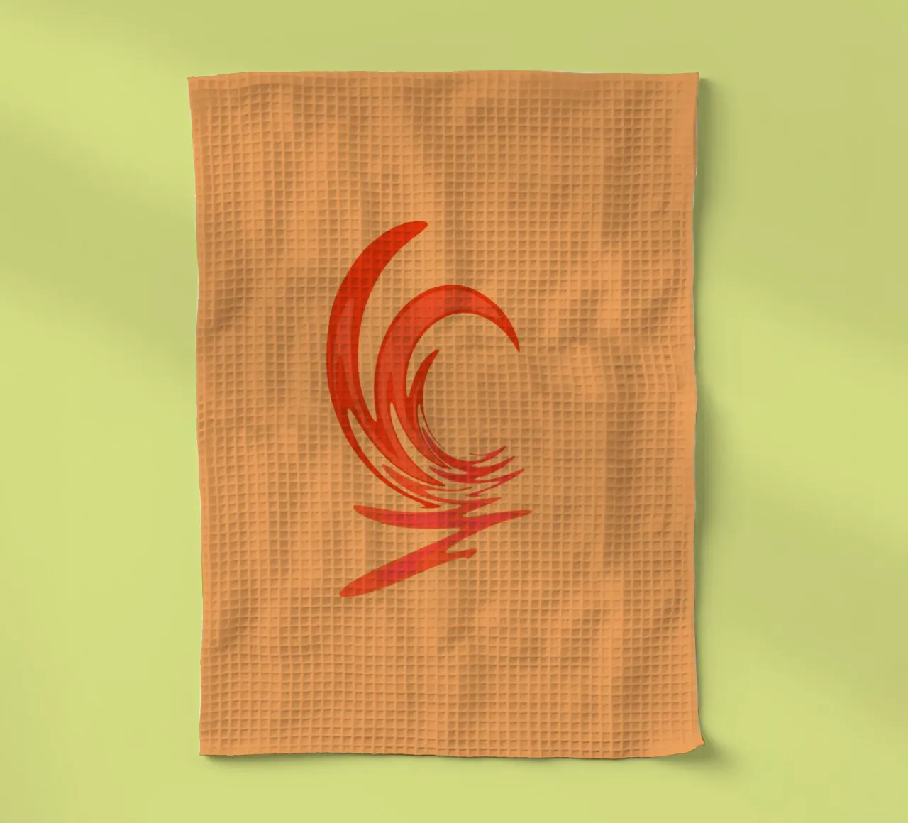 Motif tourbillonnant dynamique abstrait en orange torchon de Something for you