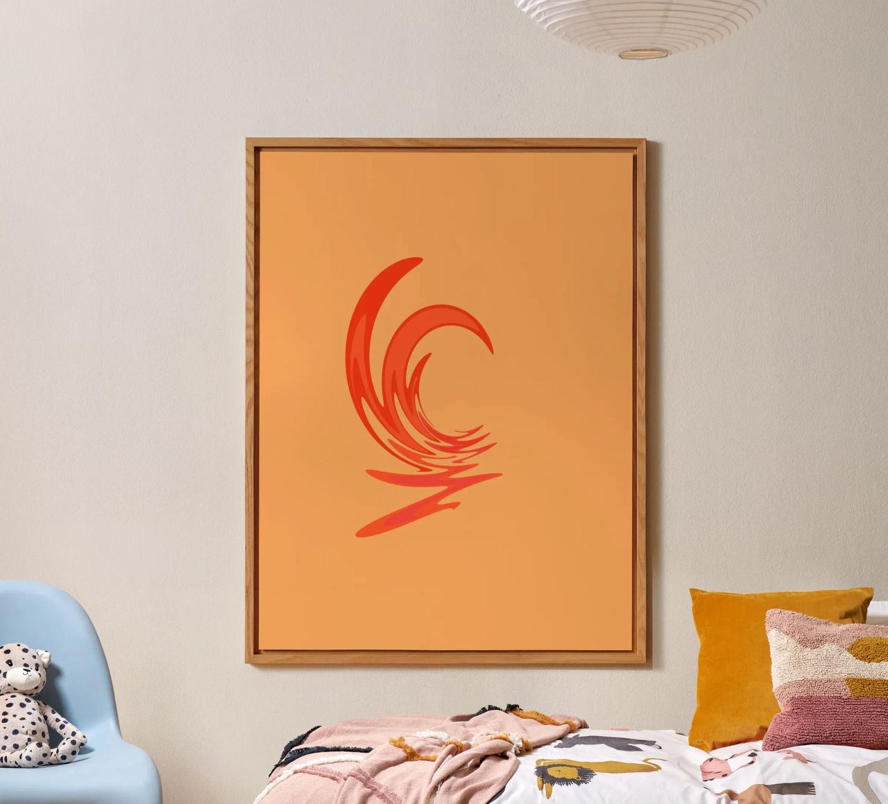 Abstract dynamic swirl pattern in orange alu-dibond by Something for you