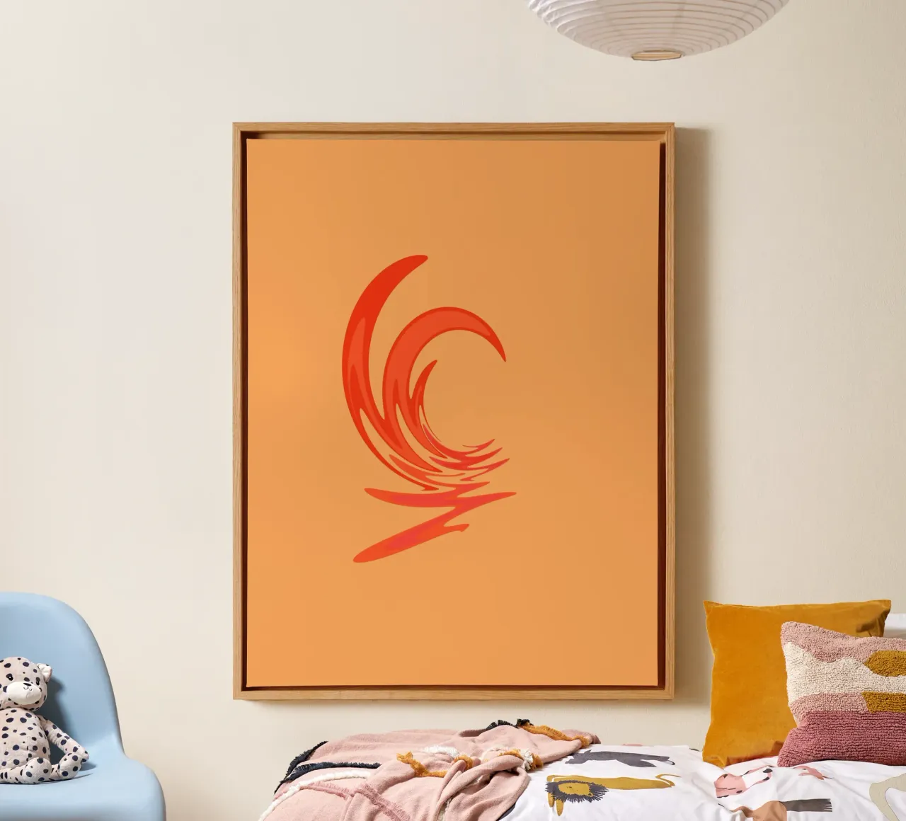 Abstraktes dynamisches Wirbelmuster in Orange Leinwand von Something for you
