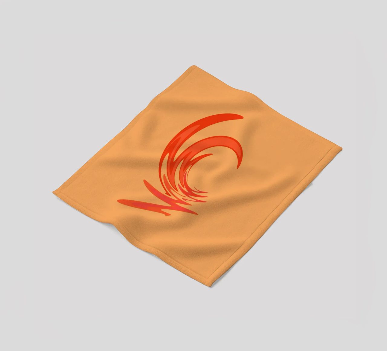 Abstract dynamic swirl pattern in orange fleece blanket by Something for you