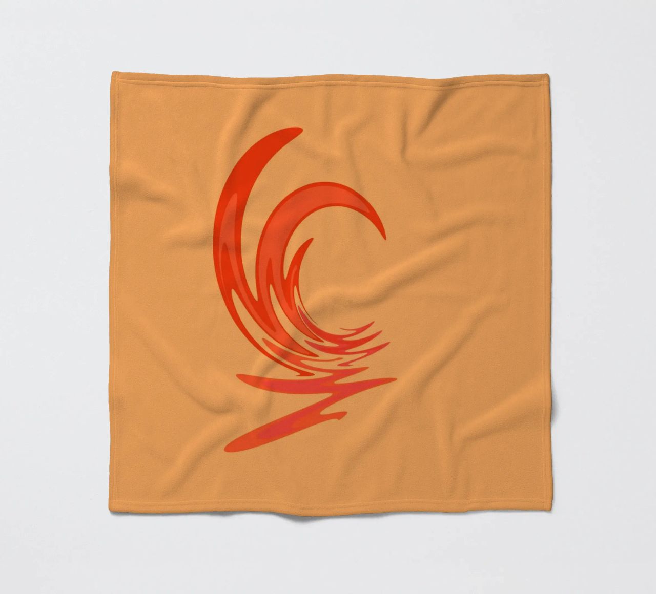 Abstract dynamic swirl pattern in orange fleece blanket by Something for you