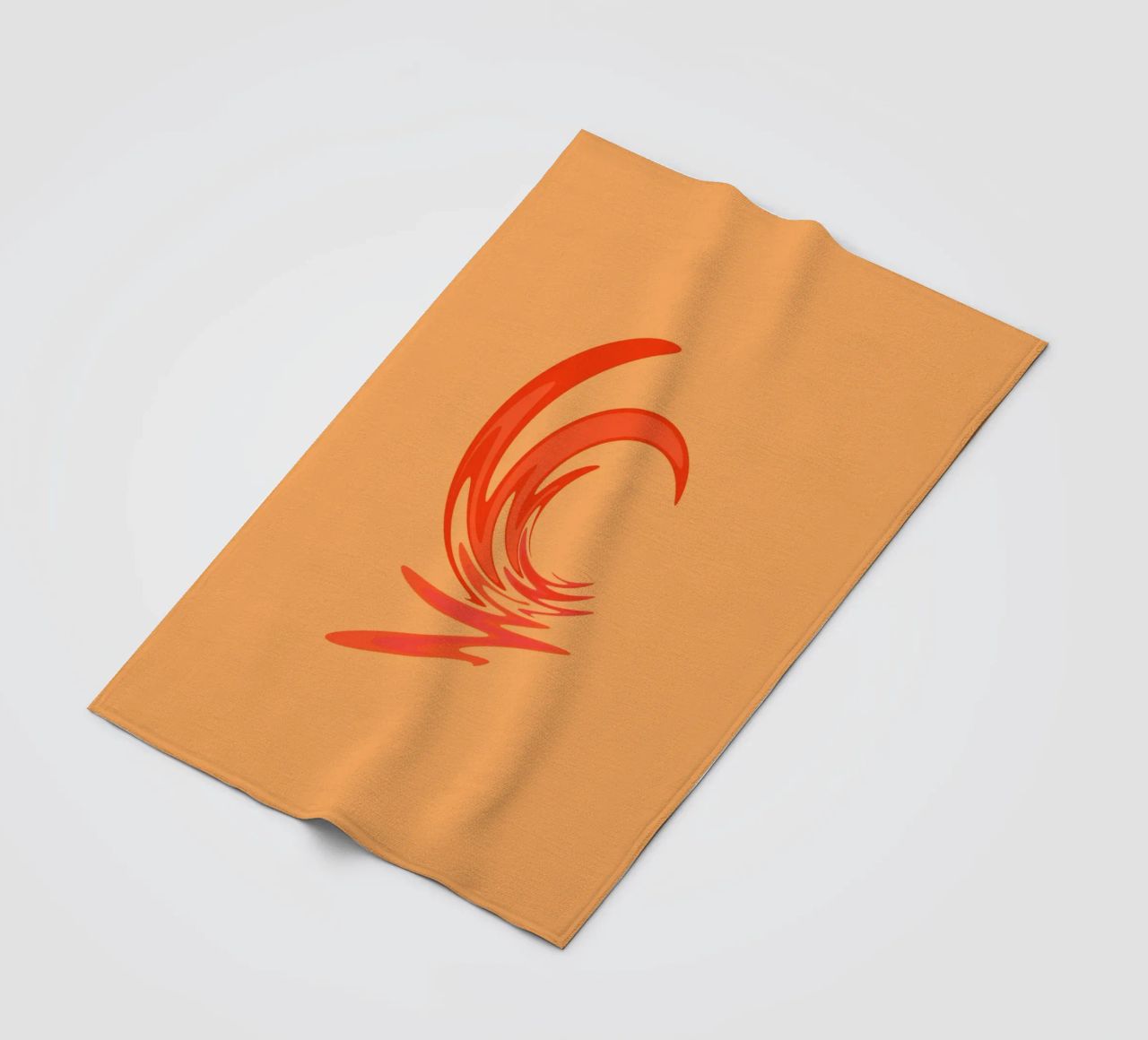 Abstract dynamic swirl pattern in orange fleece blanket by Something for you