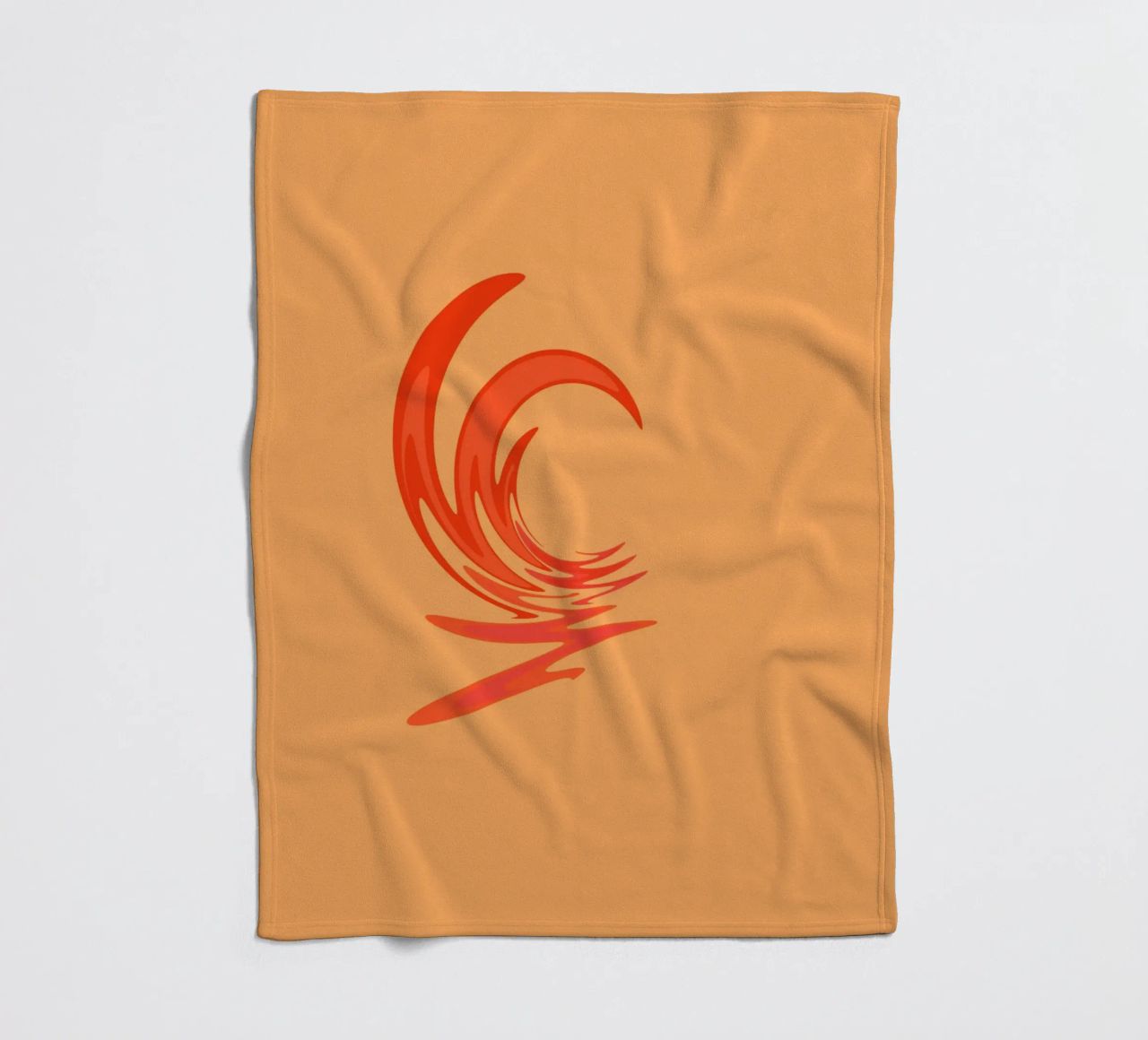 Abstract dynamic swirl pattern in orange fleece blanket by Something for you