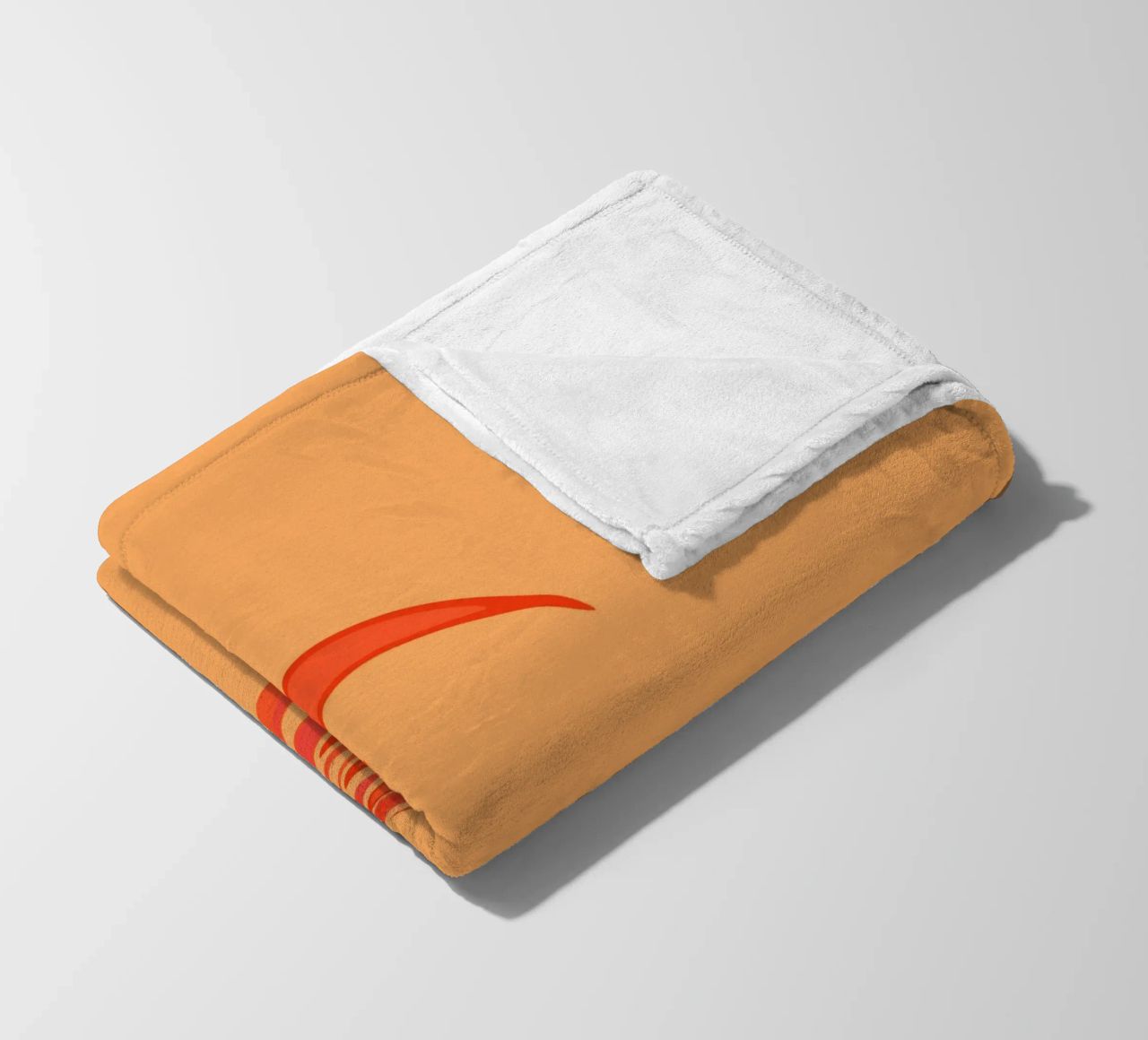 Abstract dynamic swirl pattern in orange fleece blanket by Something for you