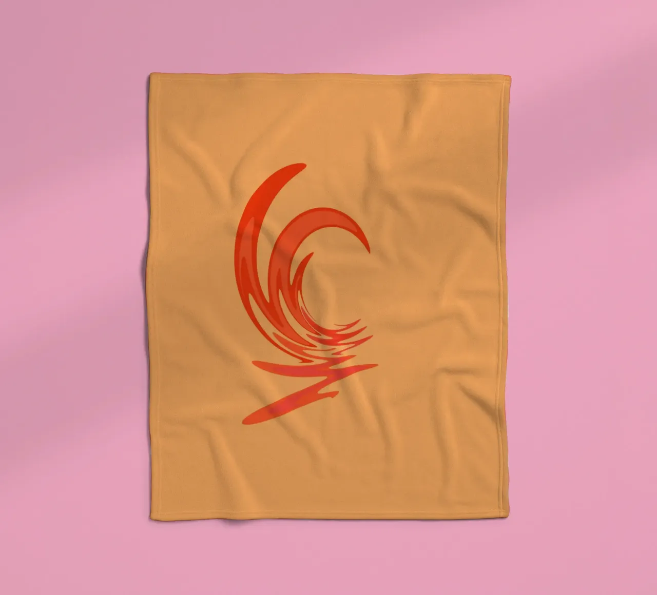 Motivo dinamico astratto a vortice in arancione coperta in pile da Something for you