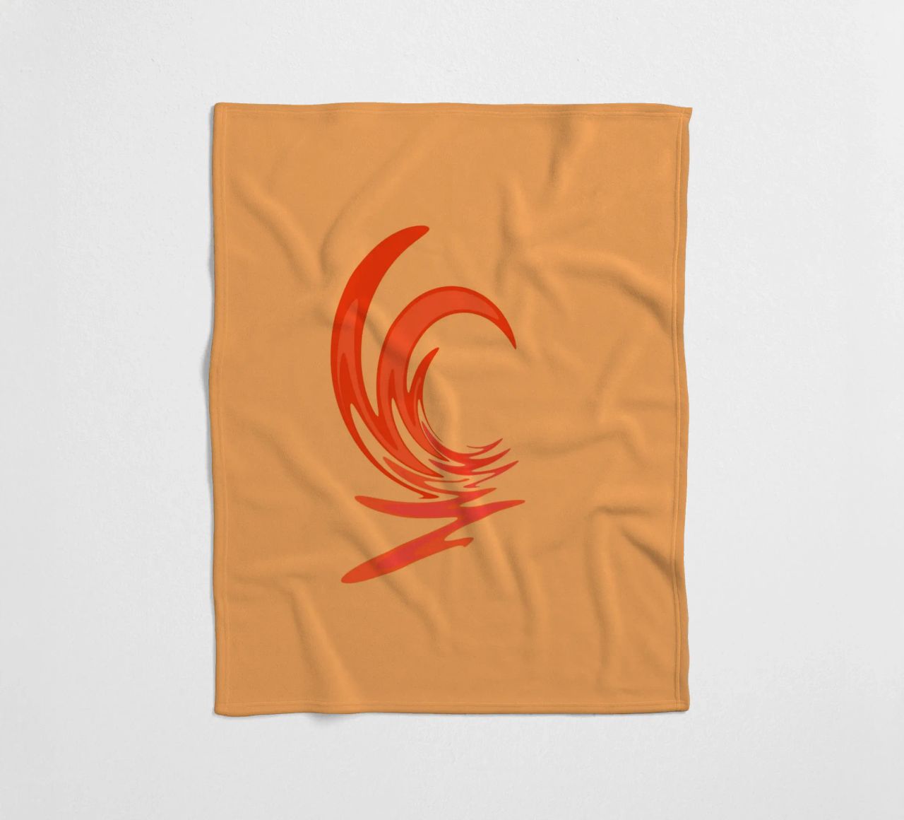 Abstract dynamic swirl pattern in orange fleece blanket by Something for you