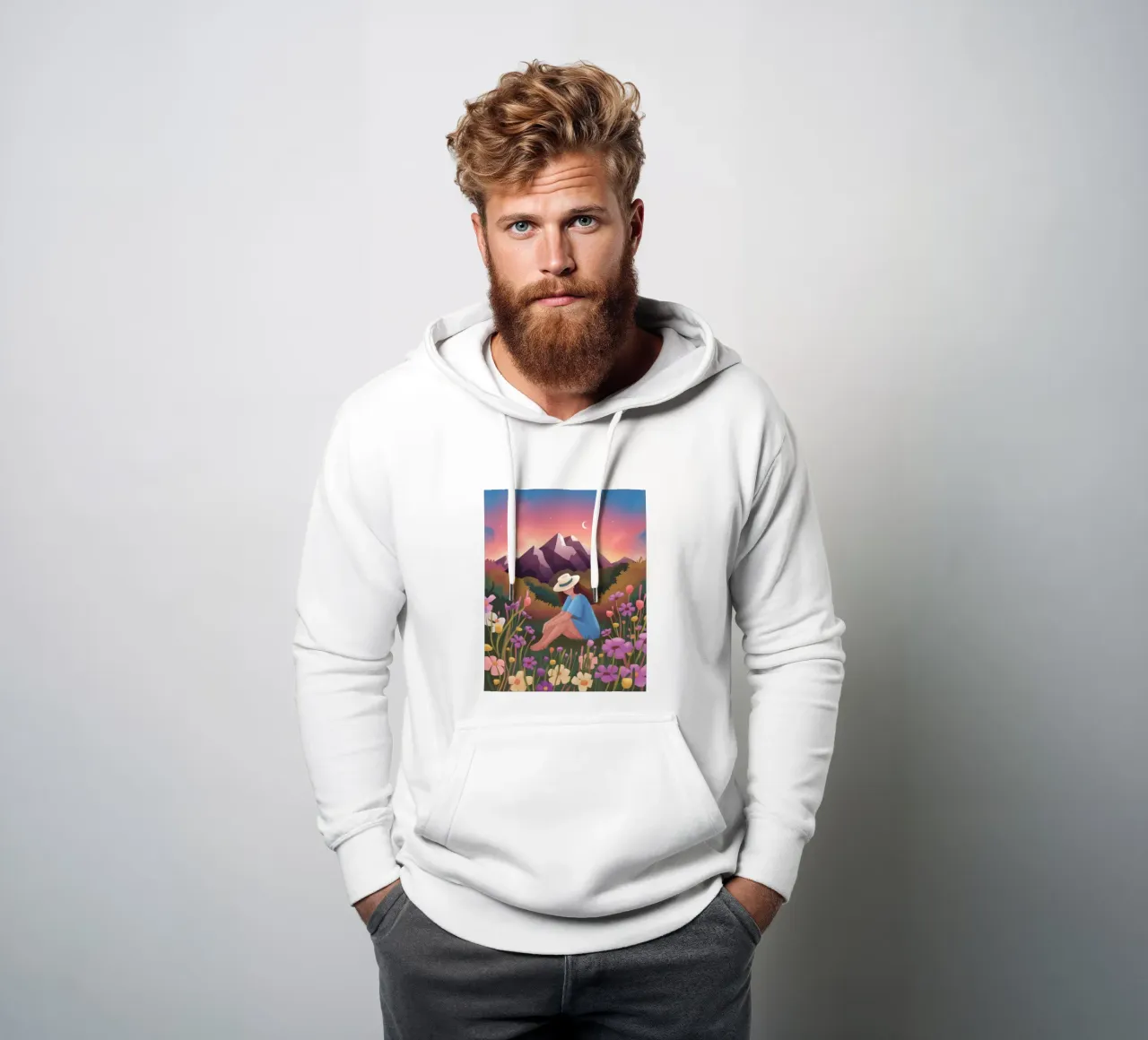 Tranquil Mountain View hoodie by Fine Sanctuary