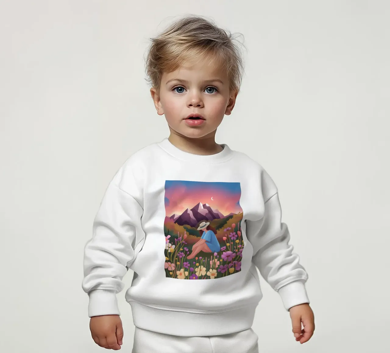 Ruhiger Bergblick Baby Sweatshirt von Fine Sanctuary