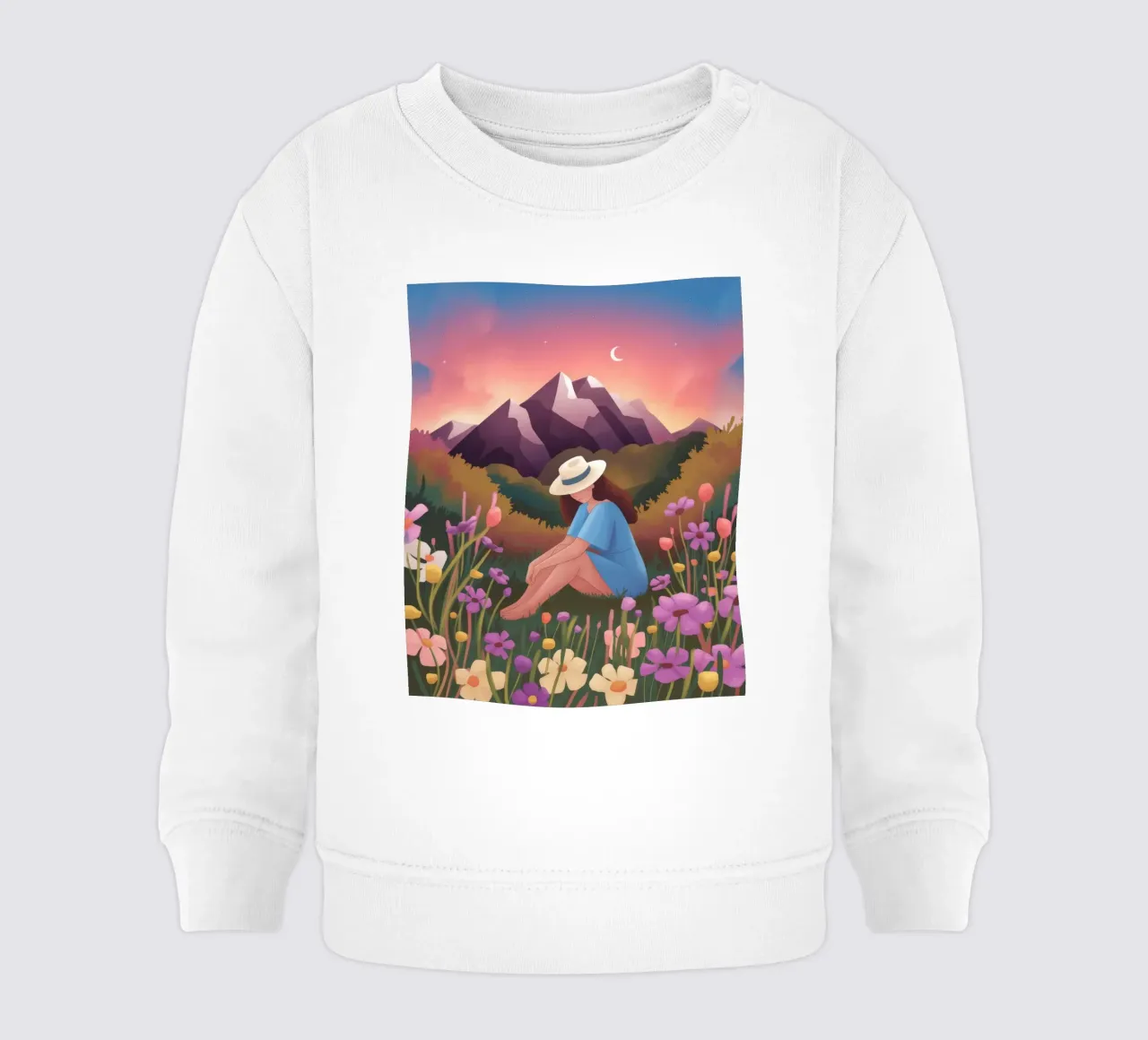 Ruhiger Bergblick Baby Sweatshirt von Fine Sanctuary