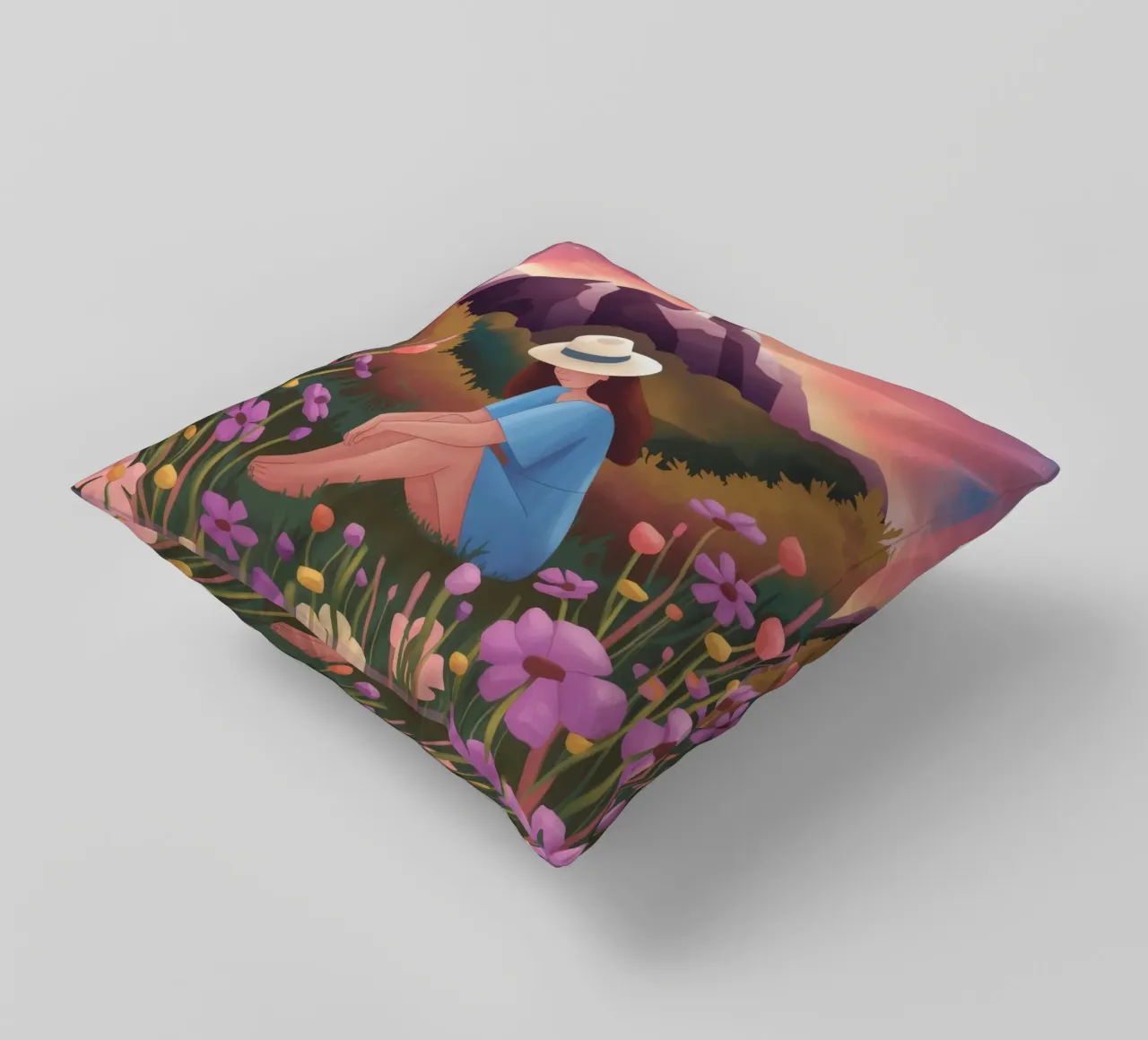Tranquil Mountain View decorative cushion by Fine Sanctuary