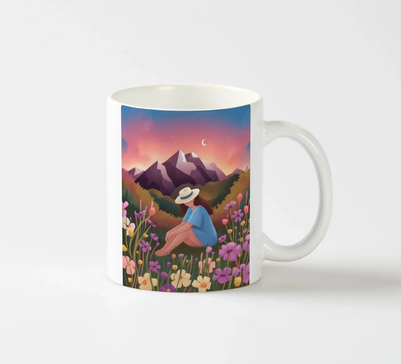 Tranquil Mountain View ceramic mug by Fine Sanctuary