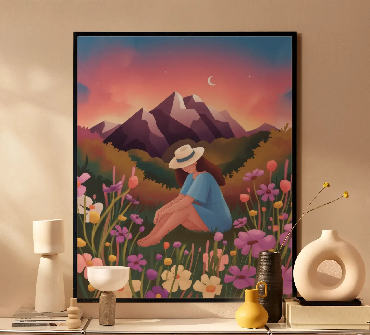 Tranquilla vista sulle montagne poster da Fine Sanctuary