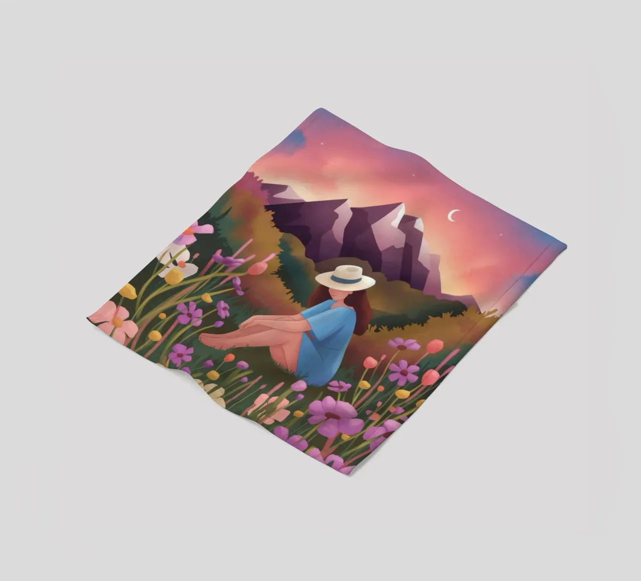 Tranquil Mountain View fleece blanket by Fine Sanctuary