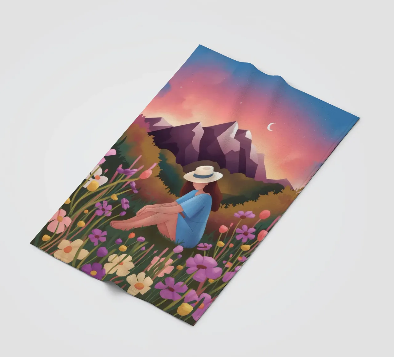 Tranquil Mountain View fleece blanket by Fine Sanctuary