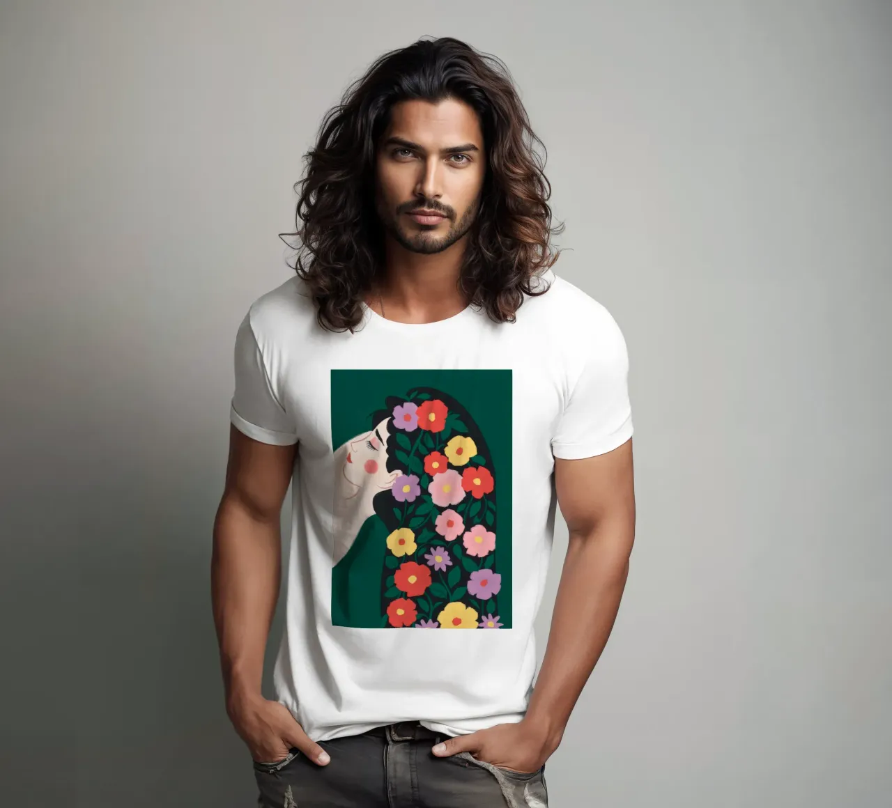 Sogno di capelli floreali t-shirt da Fine Sanctuary