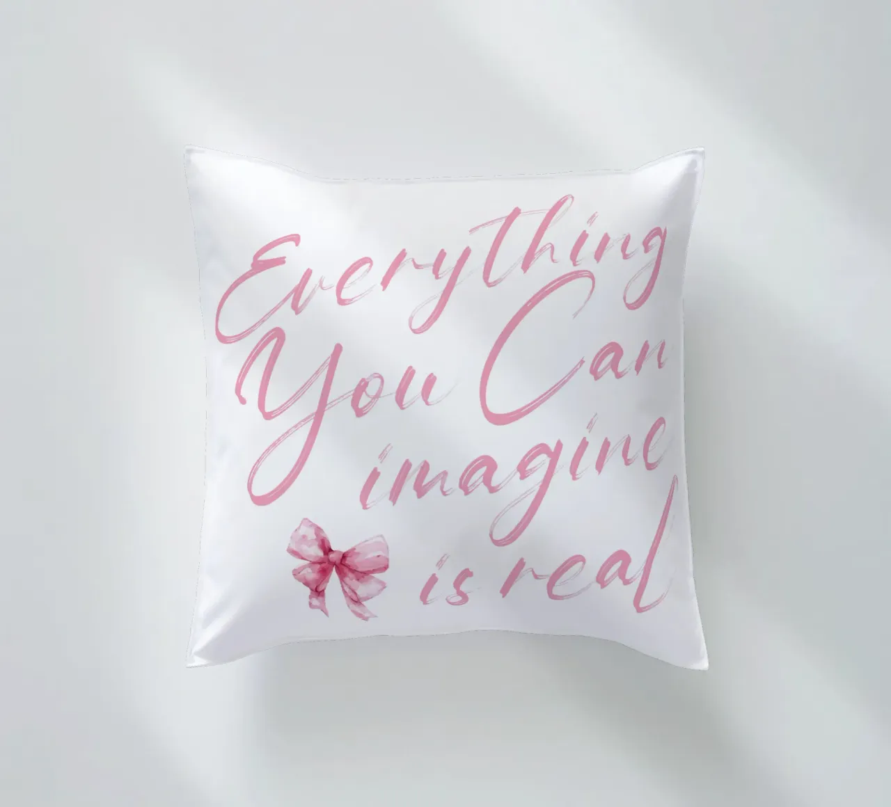 Everything You Can Imagine Is Real decorative cushion by Gunawan Rb