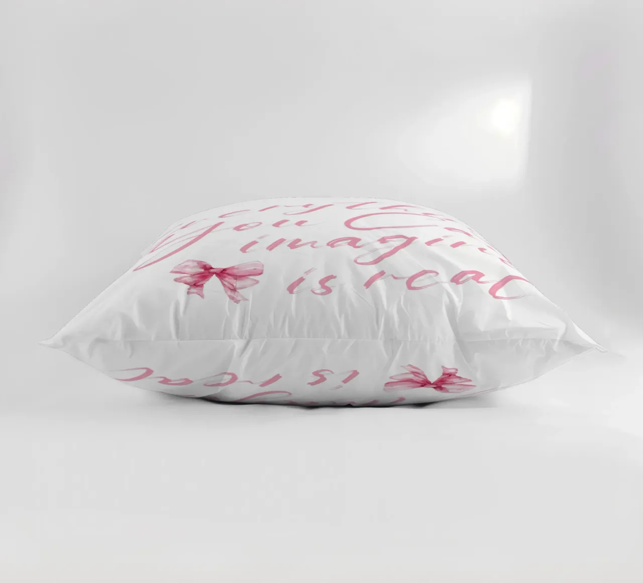 Everything You Can Imagine Is Real decorative cushion by Gunawan Rb