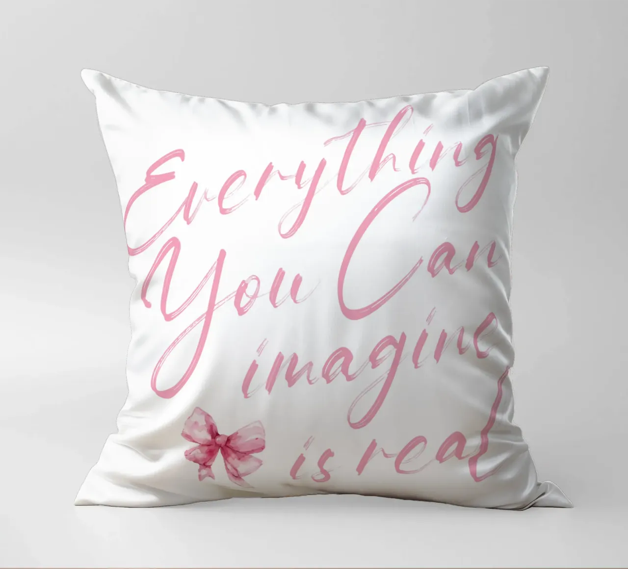 Everything You Can Imagine Is Real decorative cushion by Gunawan Rb