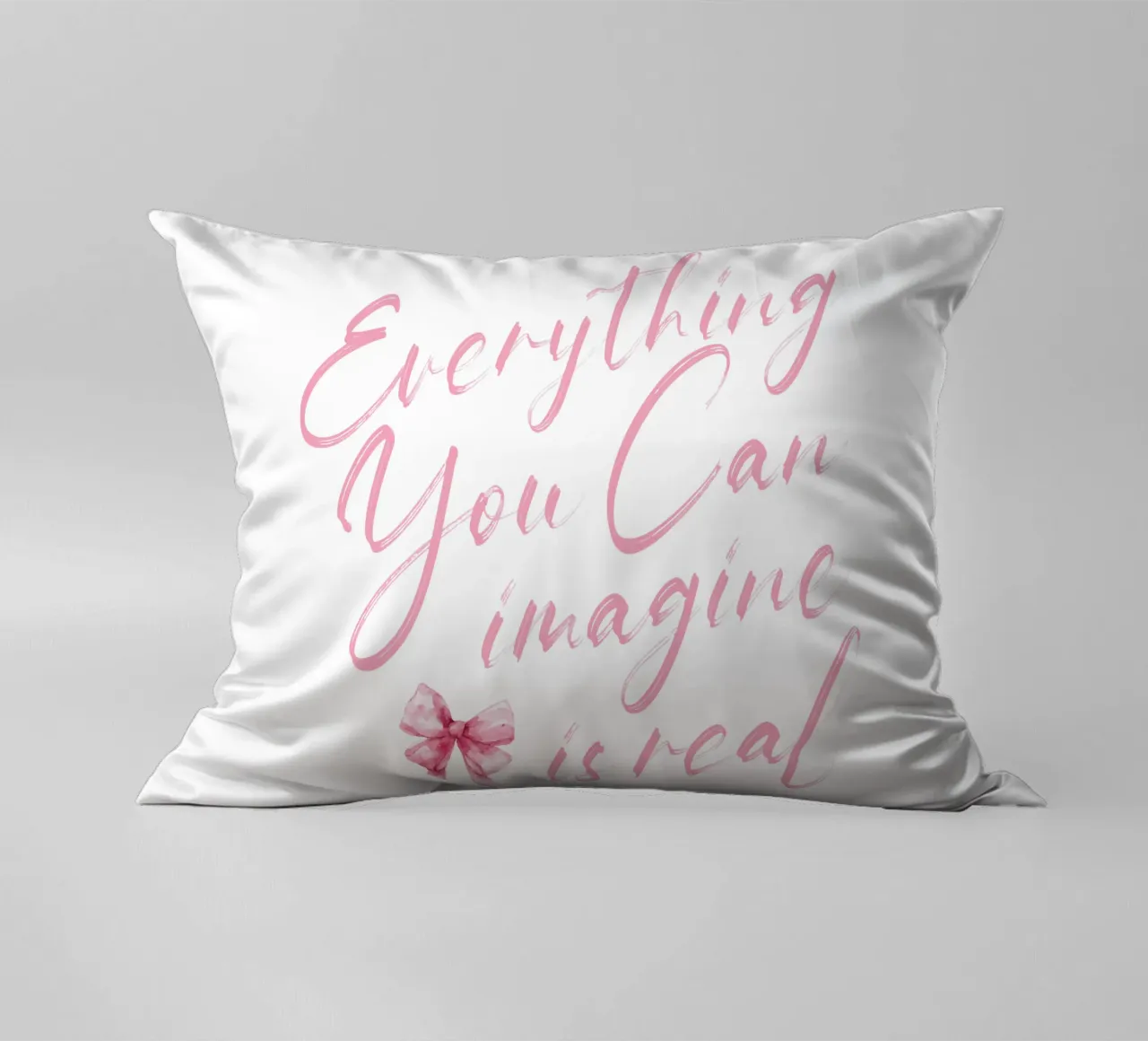 Everything You Can Imagine Is Real decorative cushion by Gunawan Rb