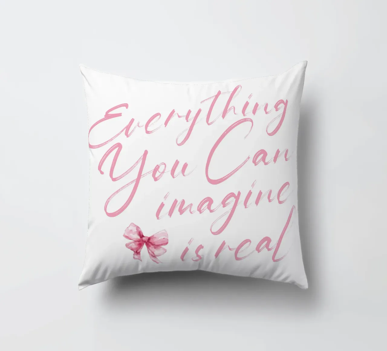 Everything You Can Imagine Is Real decorative cushion by Gunawan Rb