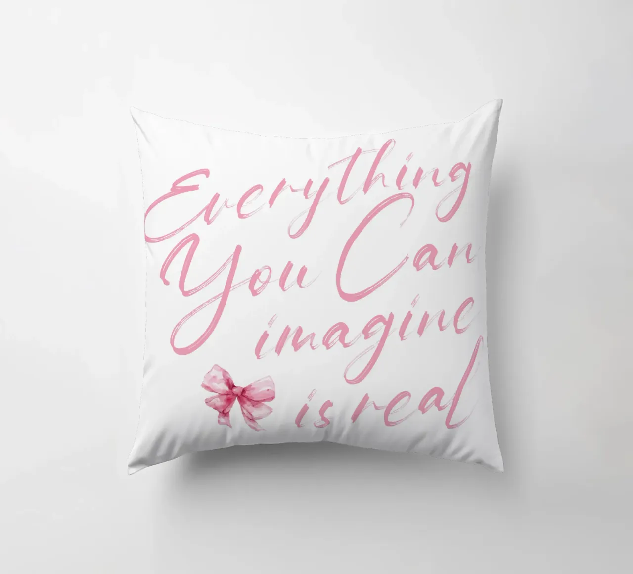Everything You Can Imagine Is Real decorative cushion by Gunawan Rb