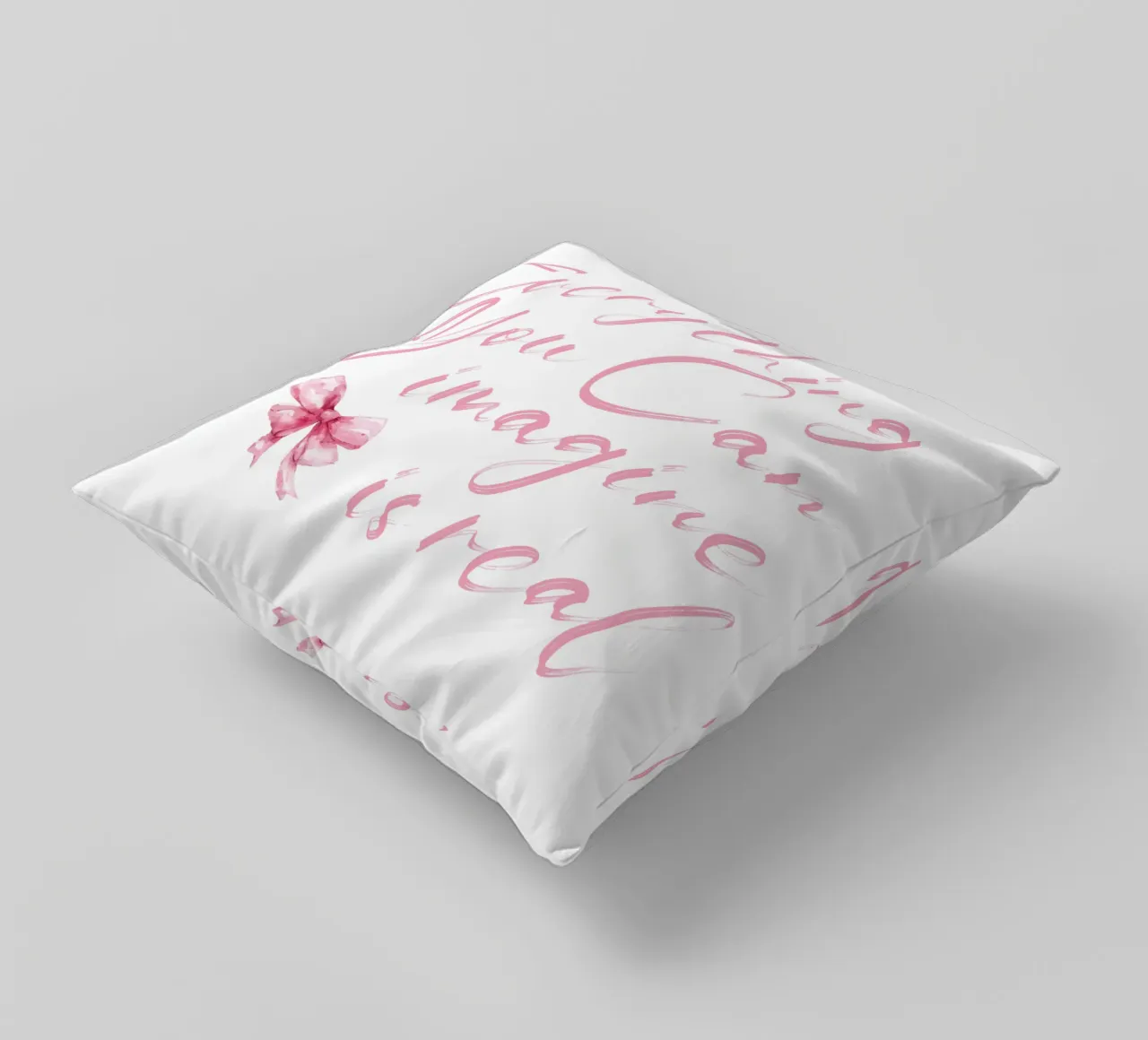 Everything You Can Imagine Is Real decorative cushion by Gunawan Rb