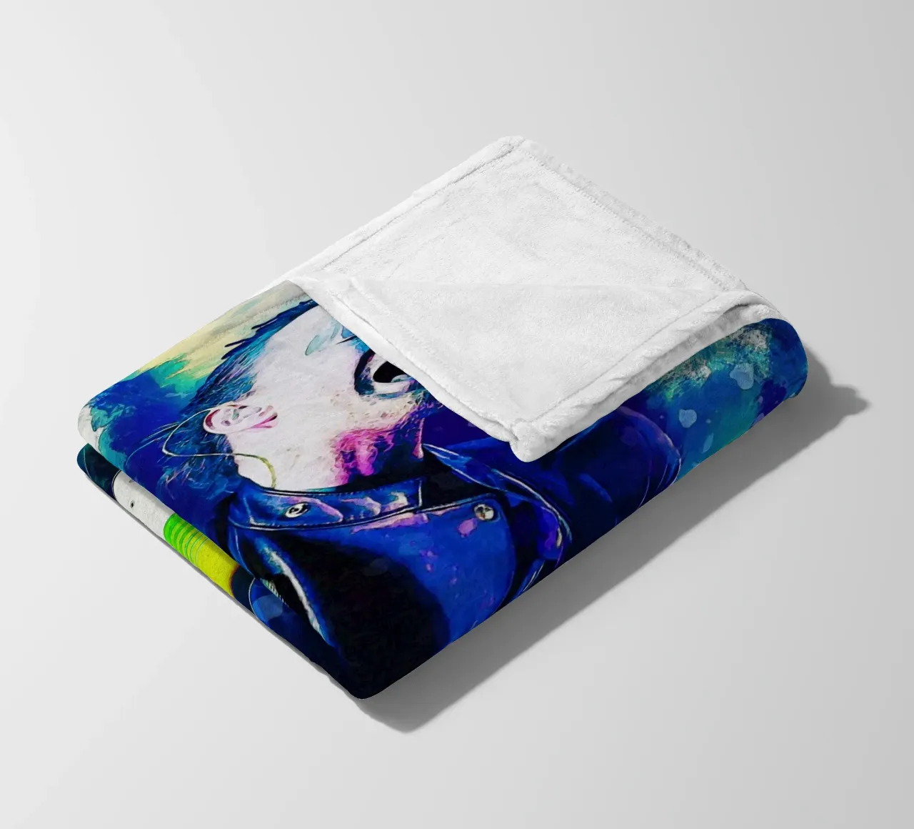 Smudge of Thom Yorke fleece blanket by Gunawan Rb