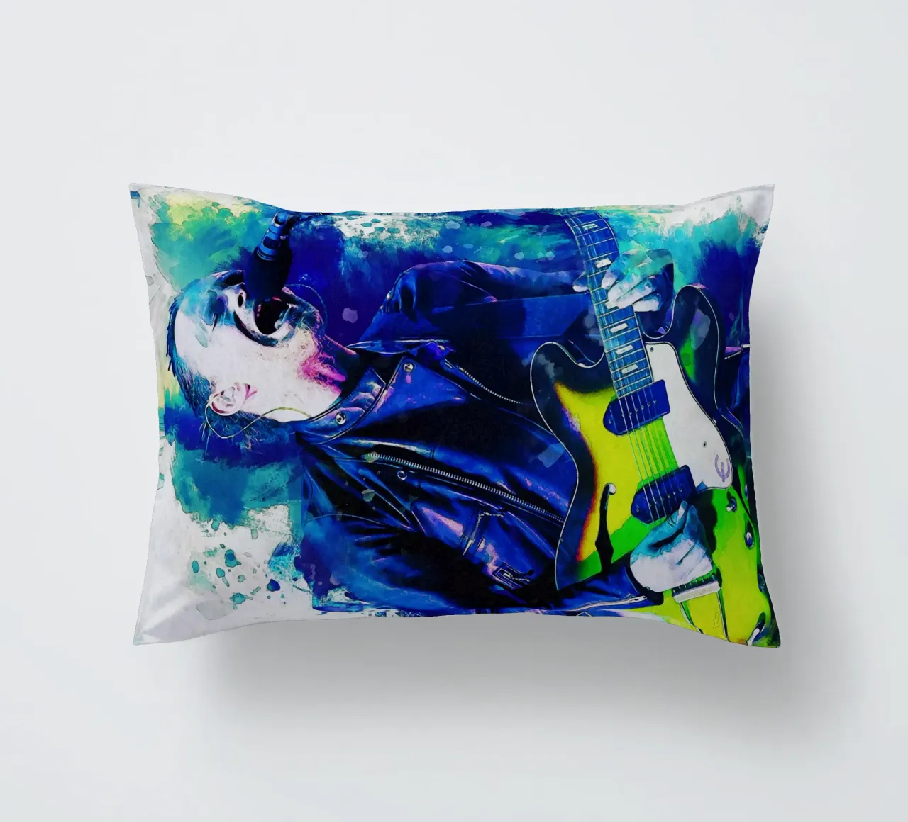 Smudge of Thom Yorke decorative cushion by Gunawan Rb