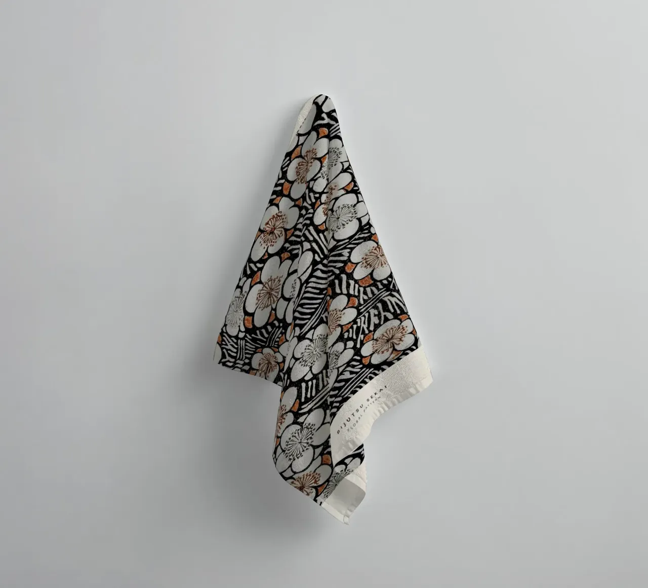 Bijutsu Sekai - Floral Pattern towel by Vintage by JUNIQE