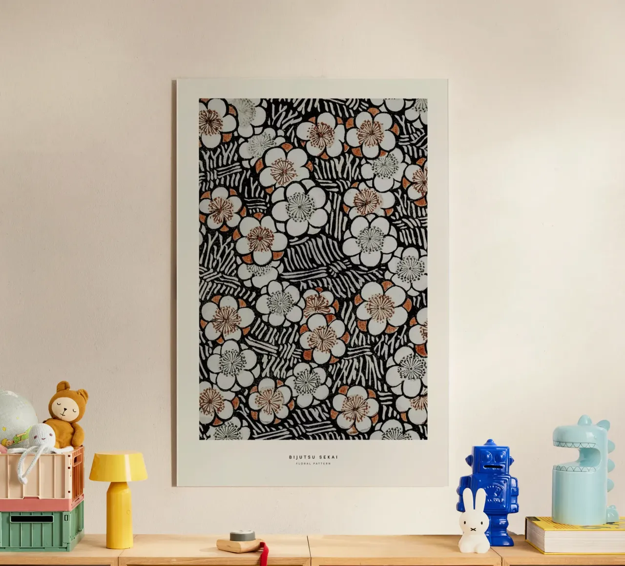 Bijutsu Sekai - Floral Pattern plexiglass da Vintage by JUNIQE