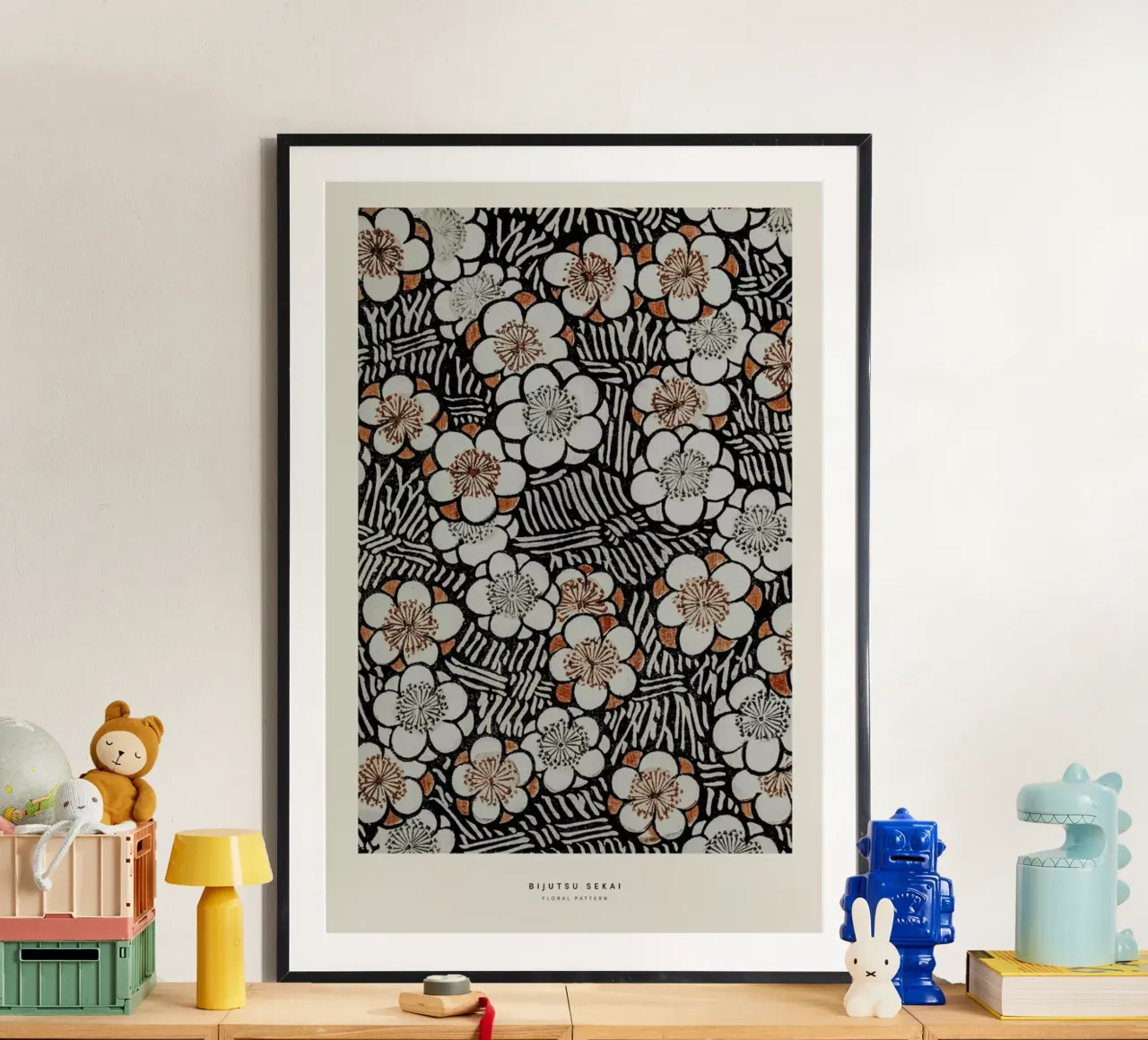Bijutsu Sekai - Floral Pattern carta hahnemühle da Vintage by JUNIQE