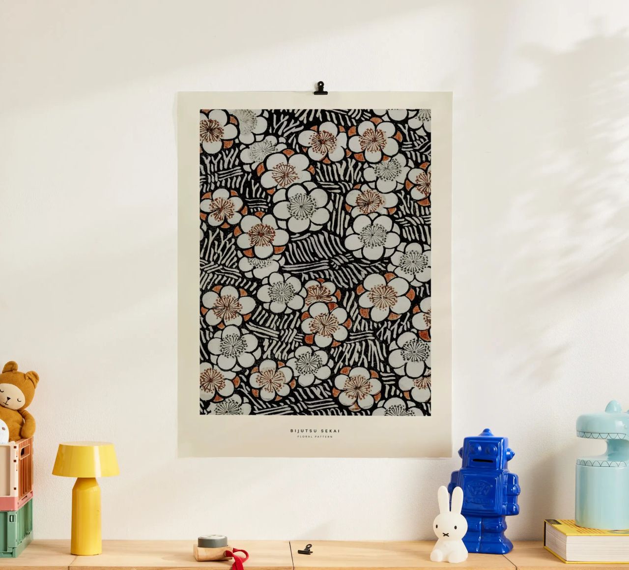 Bijutsu Sekai - Floral Pattern poster van Vintage by JUNIQE