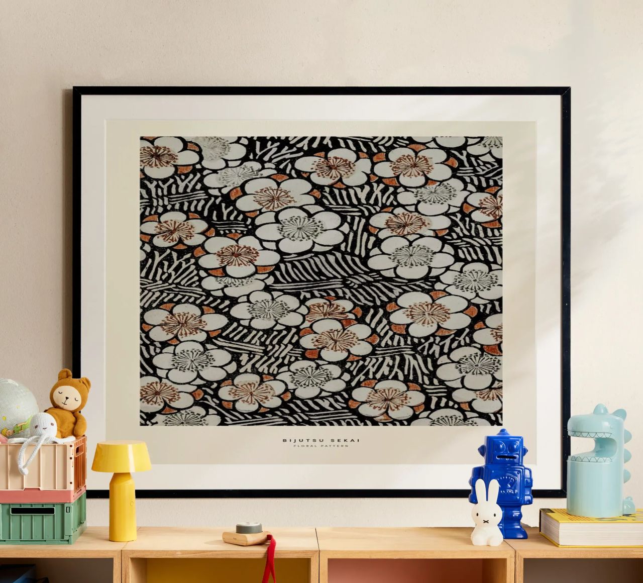 Bijutsu Sekai - Floral Pattern poster van Vintage by JUNIQE