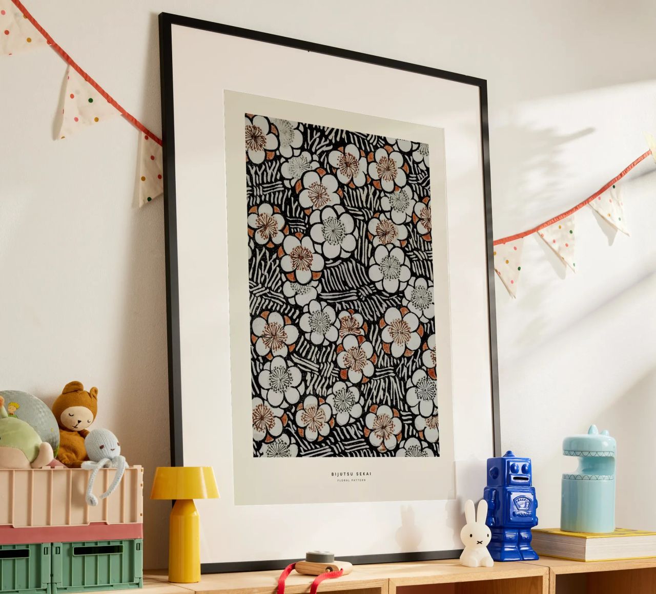 Bijutsu Sekai - Floral Pattern poster van Vintage by JUNIQE