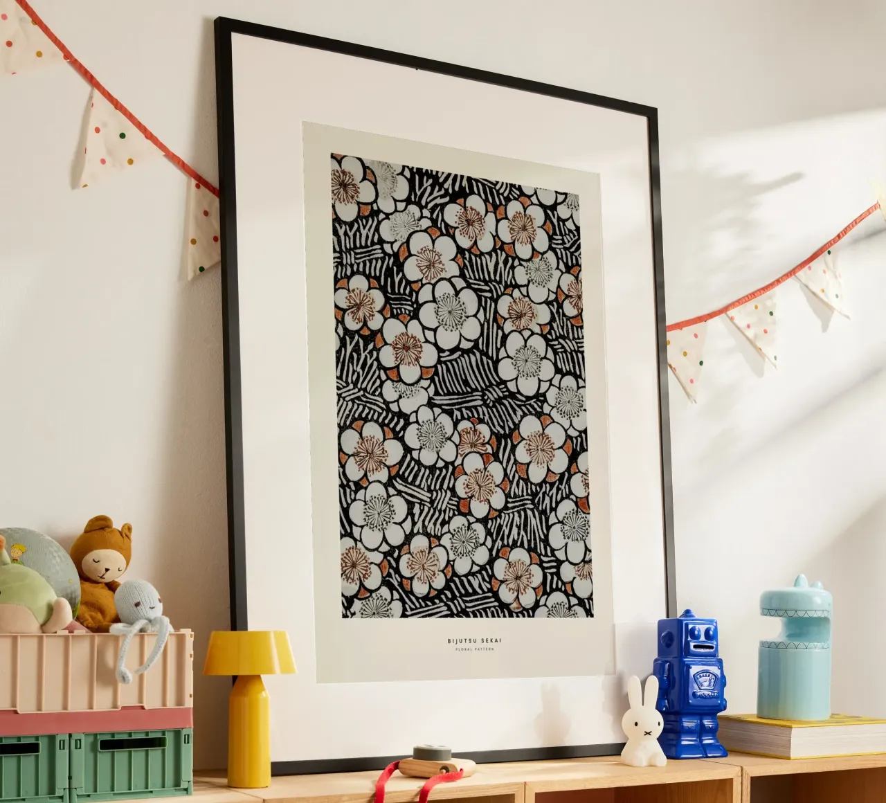 Bijutsu Sekai - Floral Pattern carta hahnemühle da Vintage by JUNIQE