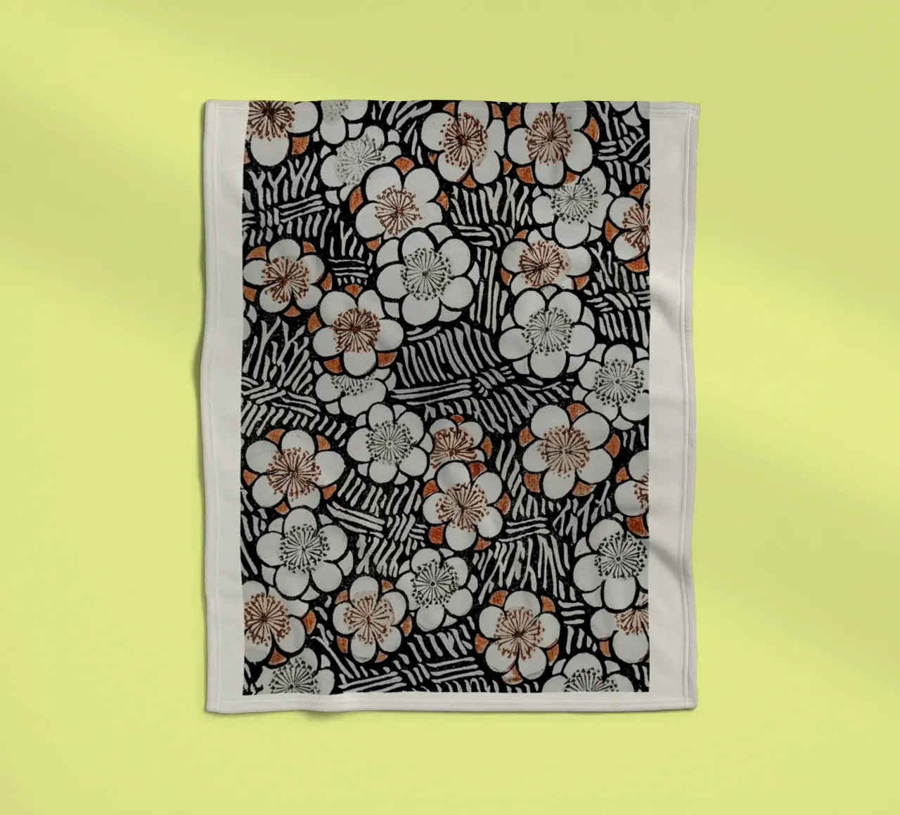 Bijutsu Sekai - Floral Pattern coperta in pile da Vintage by JUNIQE