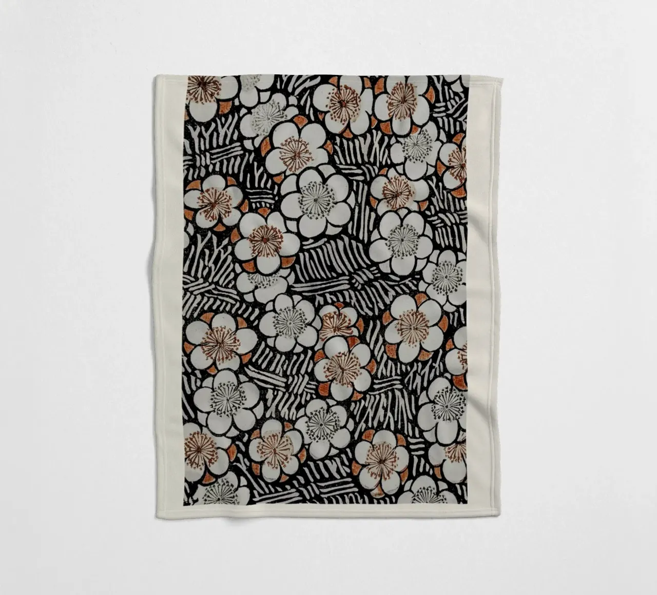 Bijutsu Sekai - Floral Pattern coperta in pile da Vintage by JUNIQE