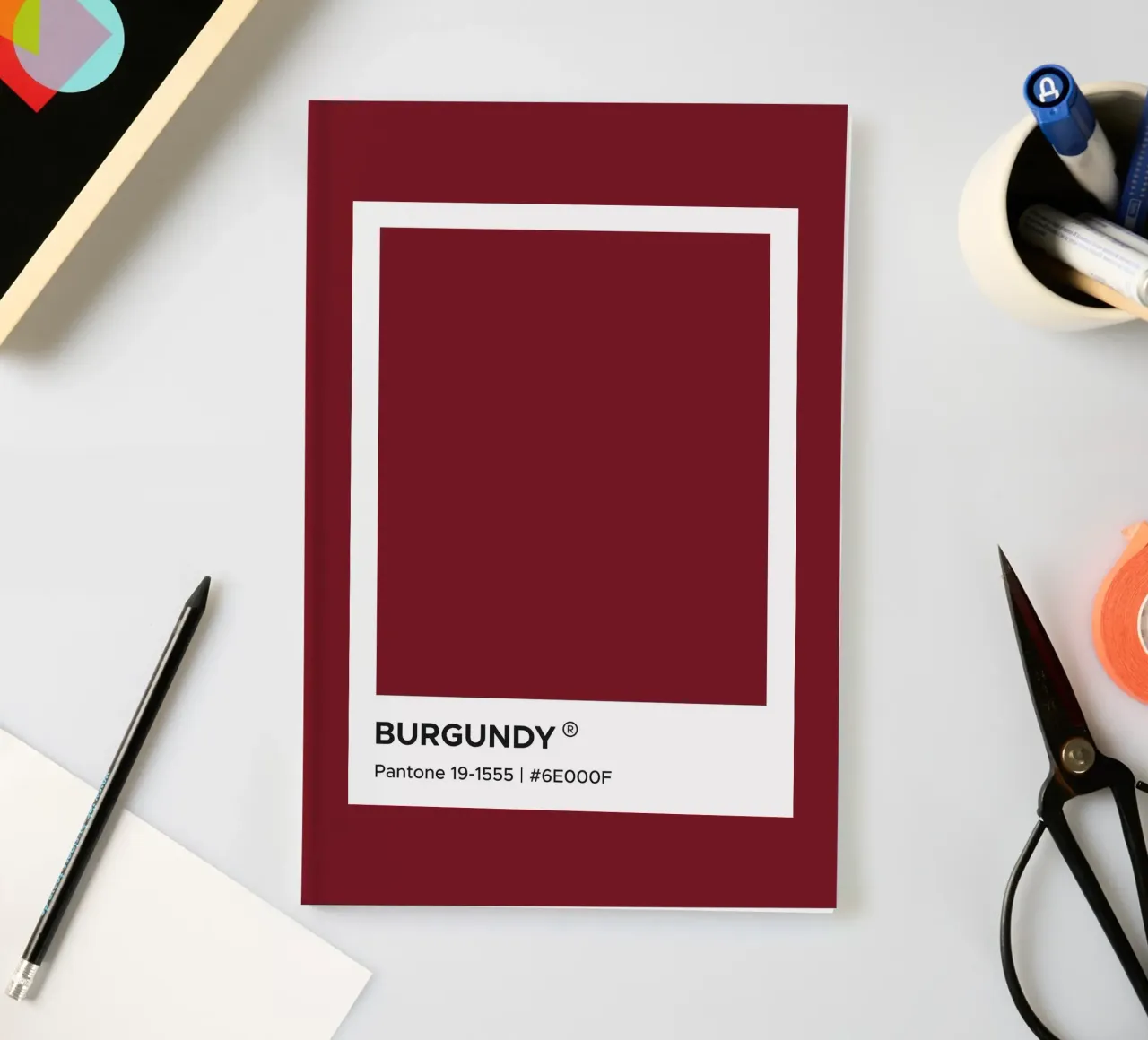 Burgundy Pantone notebook by Paigaam Studio