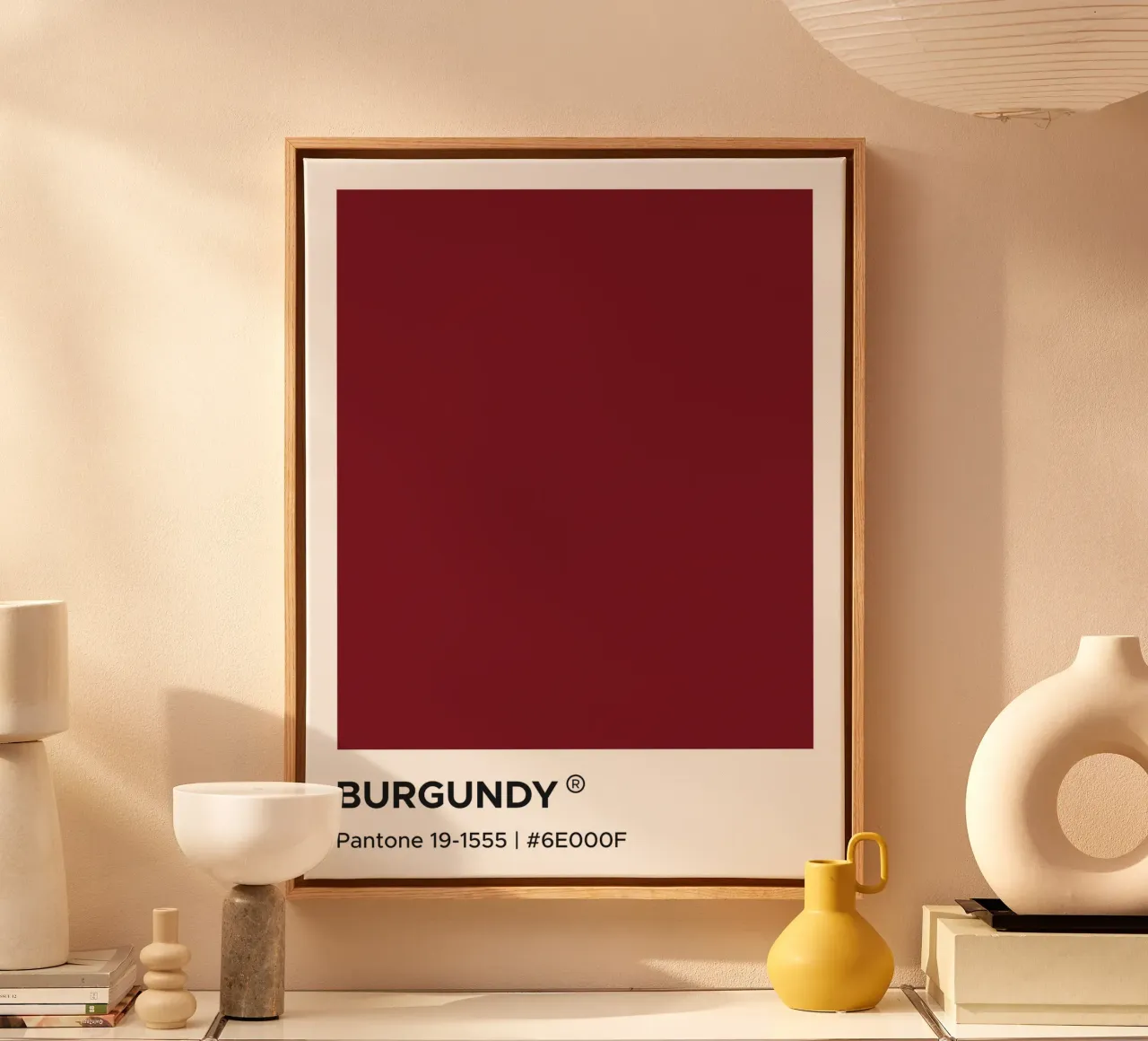 Borgogna Pantone tela con Cornice a cassetta da Paigaam Studio