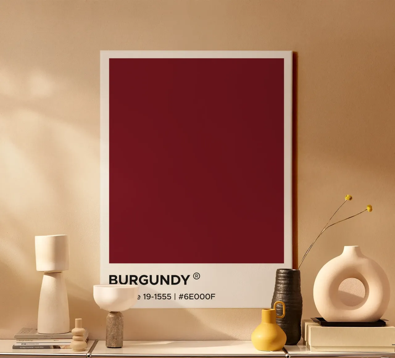 Borgogna Pantone tela con Cornice a cassetta da Paigaam Studio