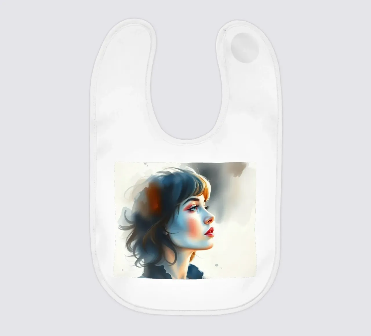 Ritratto di una giovane donna premurosa con capelli alla moda bavaglino da DesignDoodle