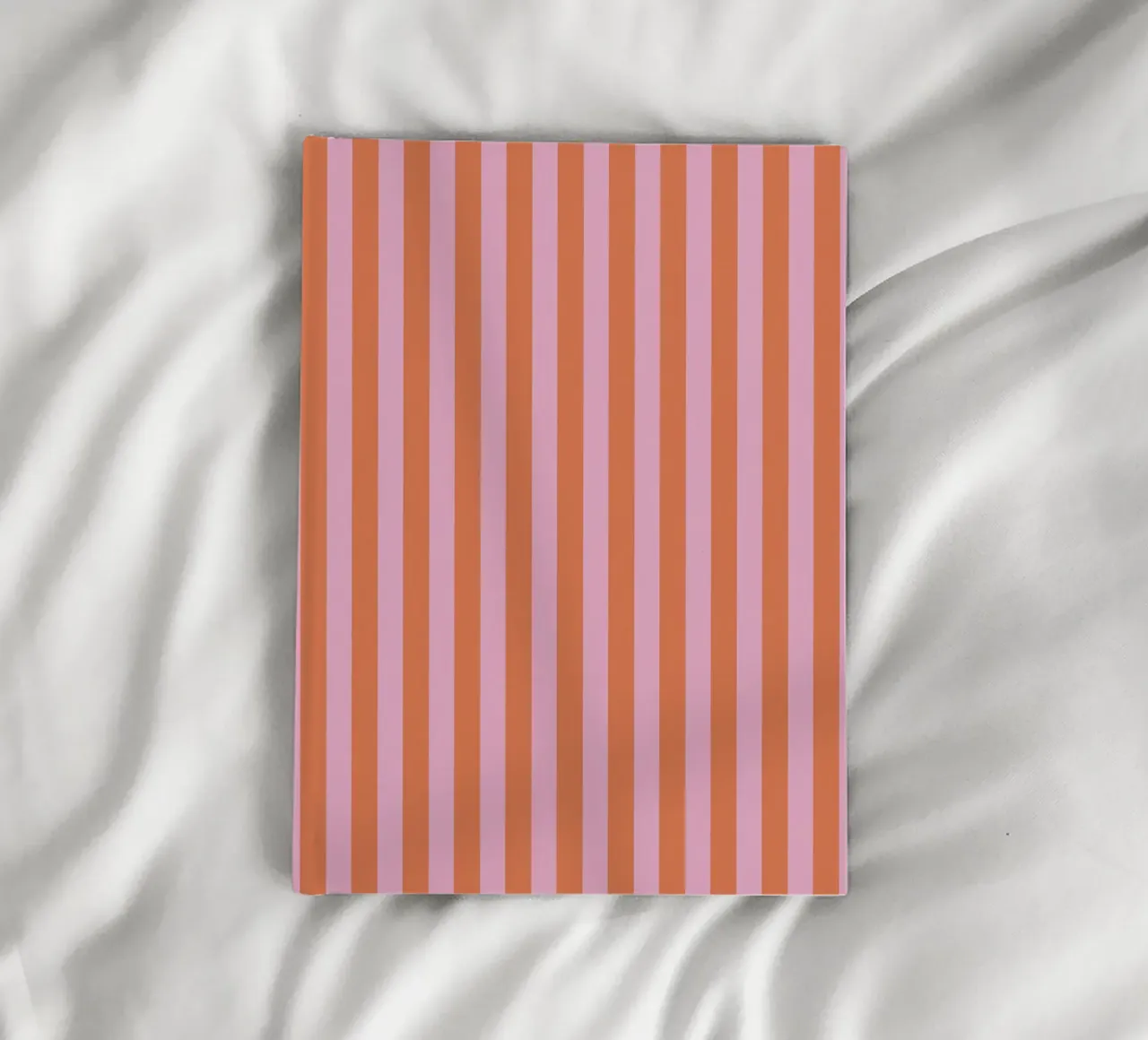 Orange and Pink Stripes Pattern notebook by Paigaam Studio