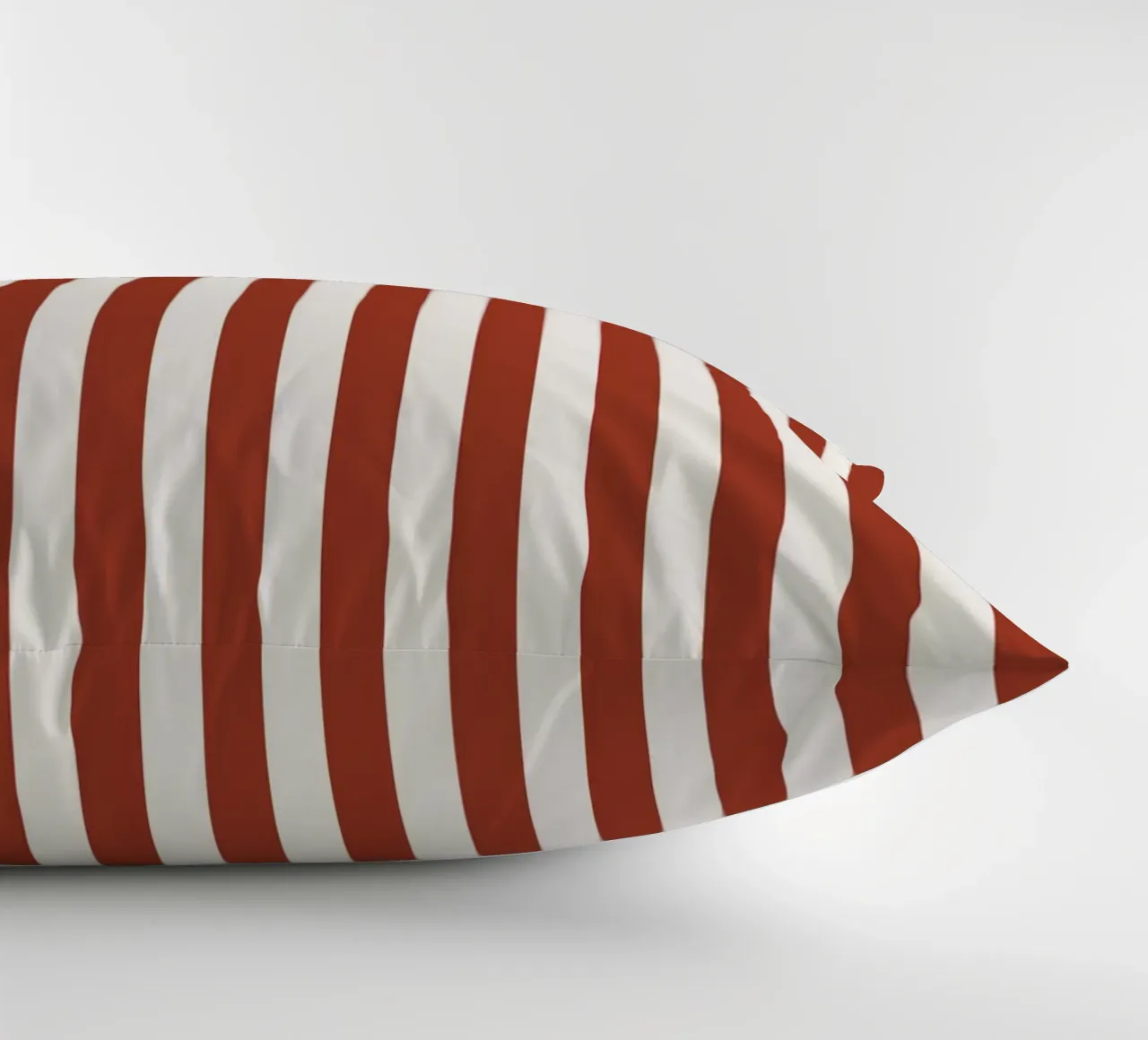 Beige and Burgundy Stripes Pattern decorative cushion by Paigaam Studio