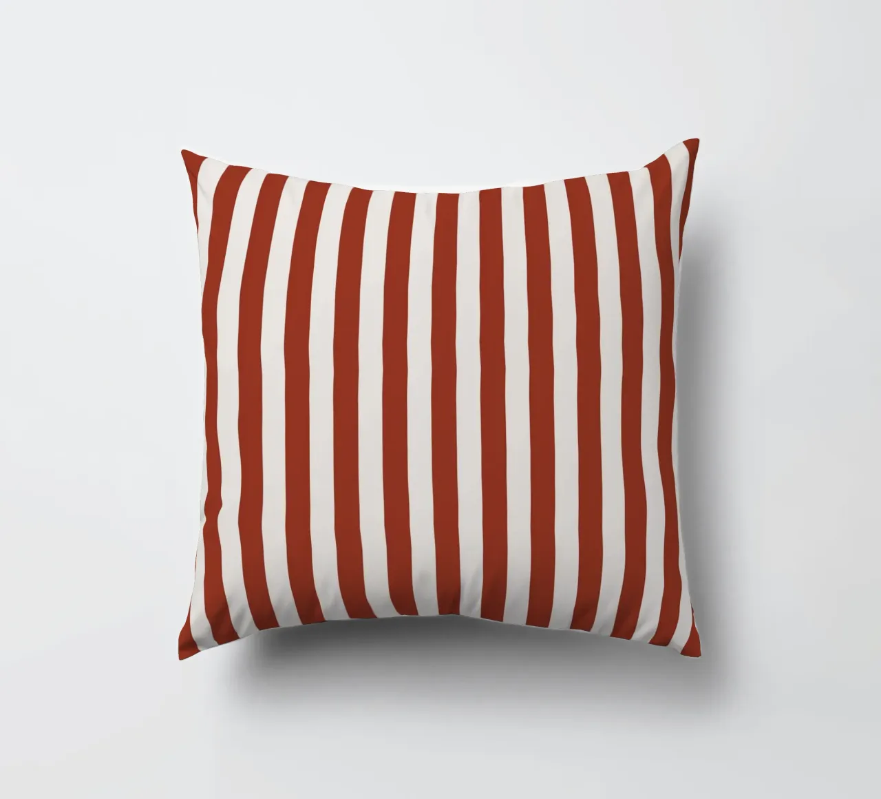 Beige and Burgundy Stripes Pattern decorative cushion by Paigaam Studio