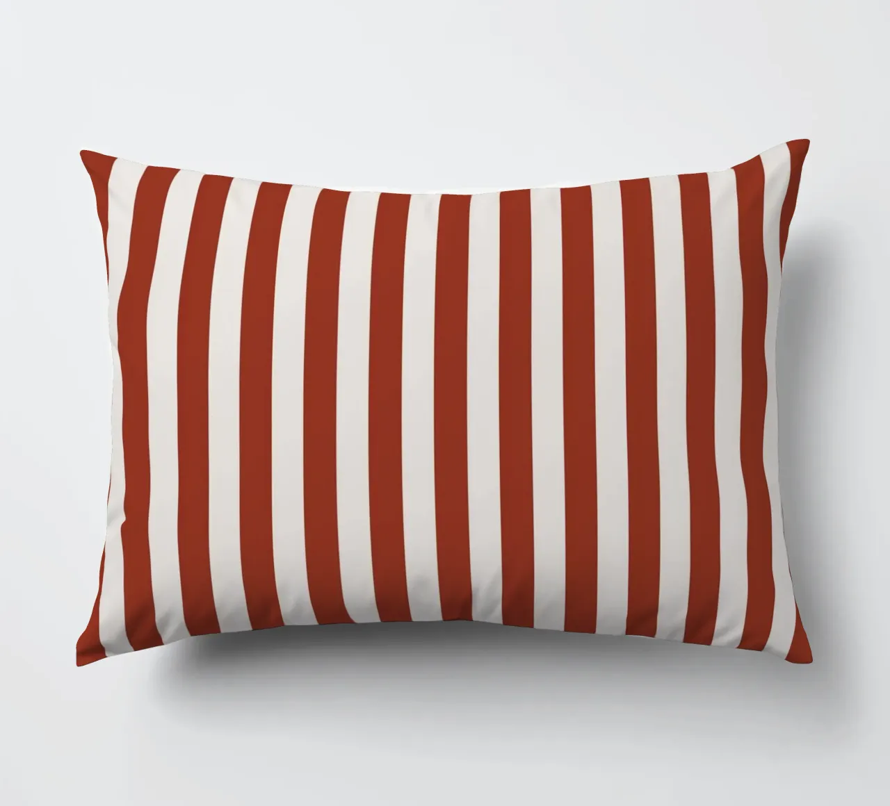 Beige and Burgundy Stripes Pattern decorative cushion by Paigaam Studio