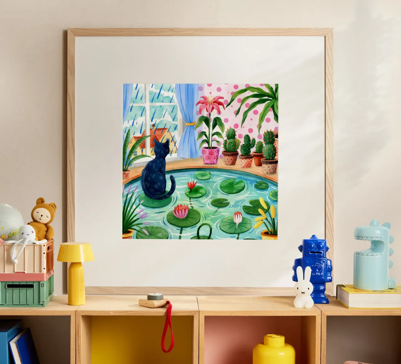 Giardino sereno per gatti poster da Murni Strokes