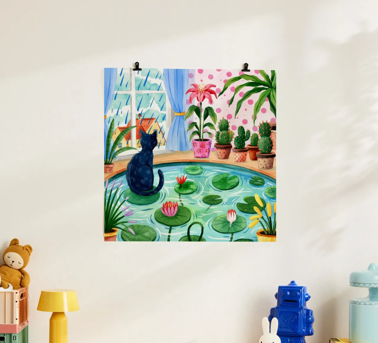 Giardino sereno per gatti poster da Murni Strokes