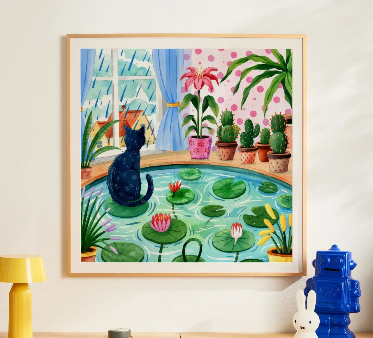 Giardino sereno per gatti poster da Murni Strokes